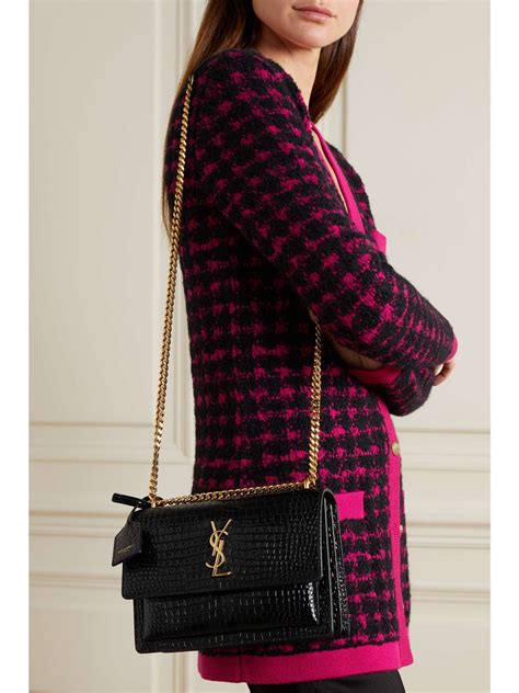 ysl mini sunset croc|SAINT LAURENT Sunset small croc.